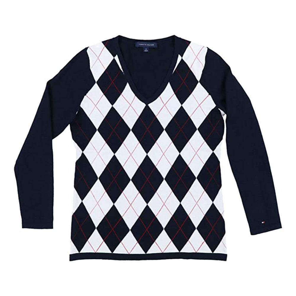 Argyle Culture Modified Cable Sweater Medium Black 